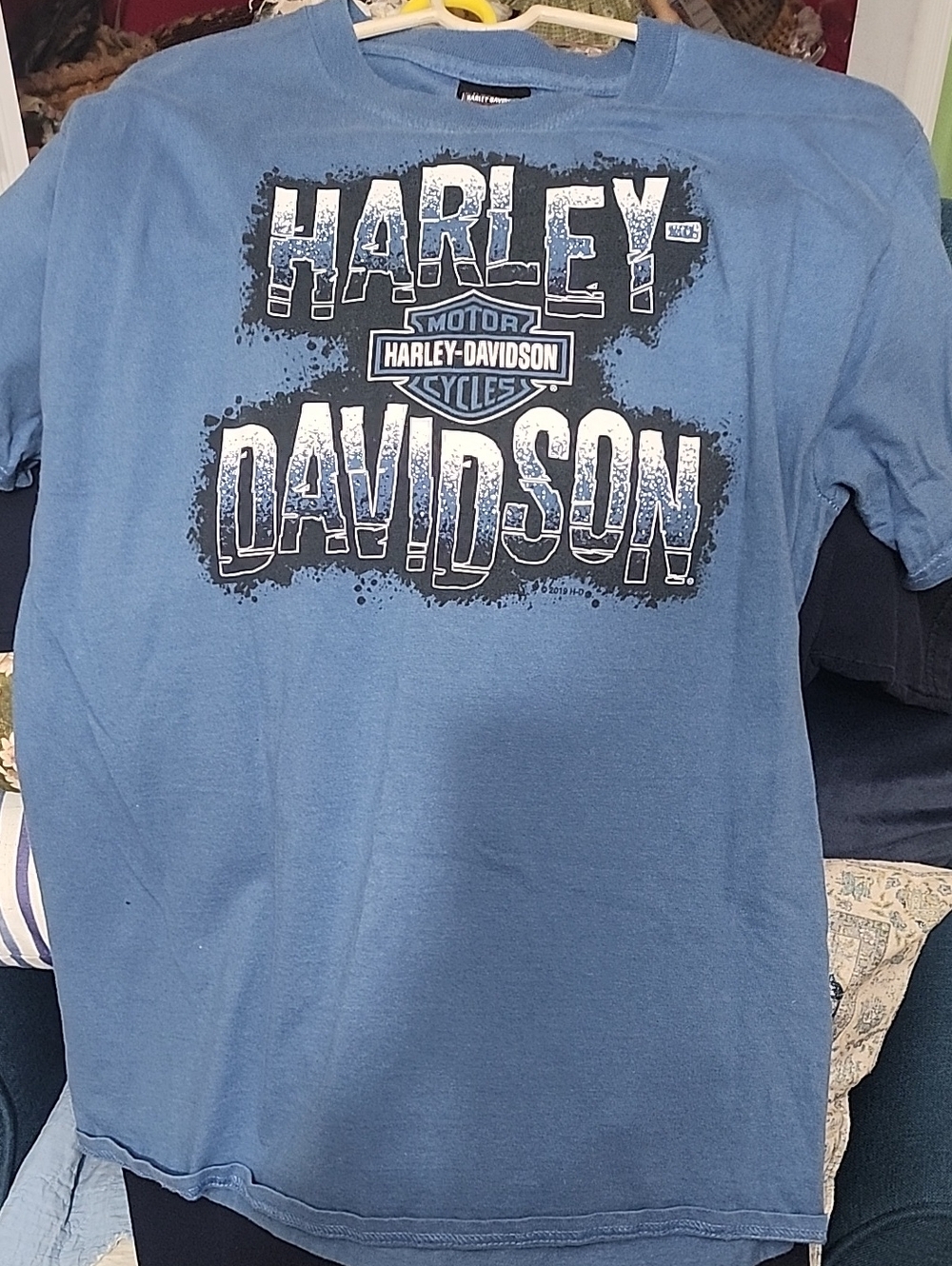 Harley-Davidson Light Blue Graphic Short Sleeve Tee